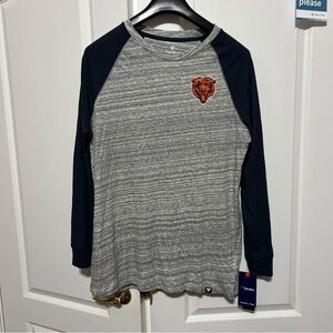 Chicago Bears Fanatics Heather Gray and Navy Men’s Large Long Sleeve Tee